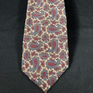 Italian silk yellow Paisley tie